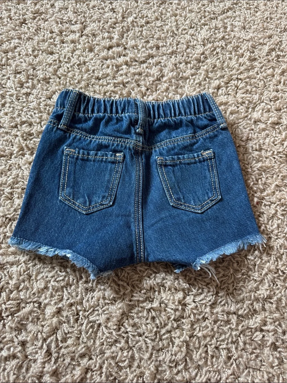 Old Navy Dark Blue Denim Shorts with Strawberry Patch
